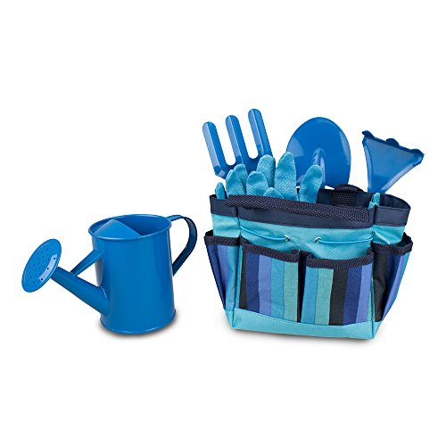 Gardening Tool Set for Kids - Toy Shovel Gardening Set - Outdoor Toy with Carrying Bag - Blue